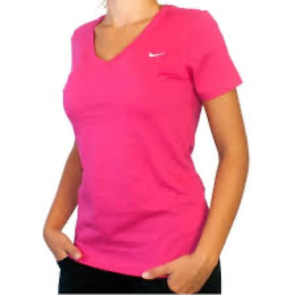 Nike Women's Bright Pink Short Sleeve Tee - Picture 1 of 5